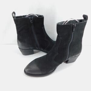 David Tate Baya Western Black Leather Bootie Women's Size 9.5 Wide